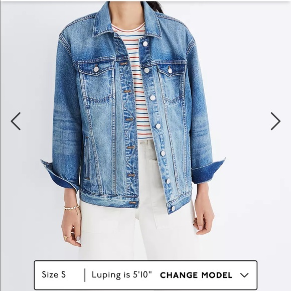 Madewell The Oversized Jean Jacket in Capstone Wash size XS - Picture 4 of 8